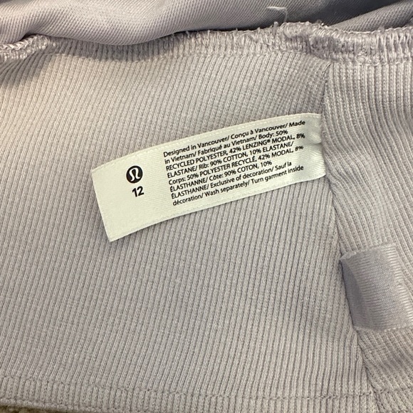 Lululemon Softstreme Ribbed Hem Pullover- Size 12 Faint Lavender - Picture 5 of 5